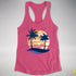Lesbian Pride Hammock Summer Beach Sunset Racerback Tank - Hot Pink